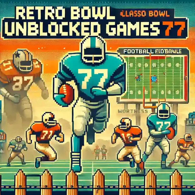 Retro Bowl unblocked football game with pixelated players on the field.